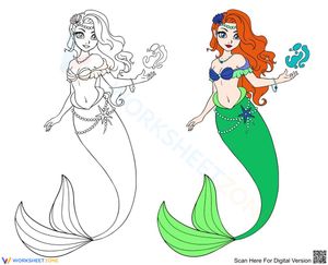 Queen of the Ocean Mermaid Coloring Page | Printable