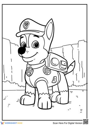 Paw Patrol's Chase Coloring Page