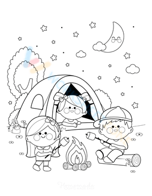 Starry camping night