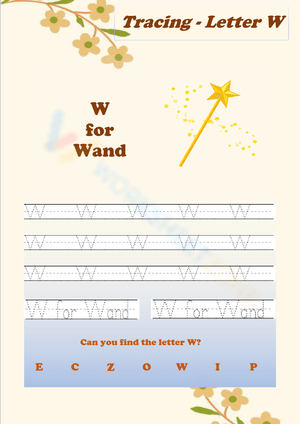 W is for Wand-Handwriting Worksheet