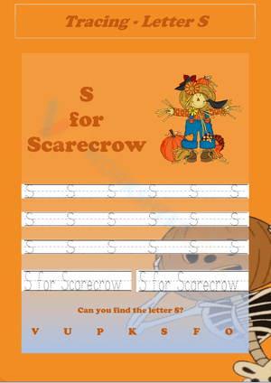 Scarecrow Tracing Fun with Letter S