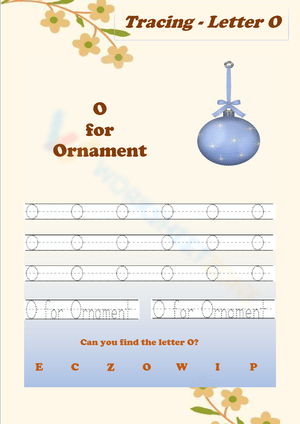 Tracing Letter O for Ornament