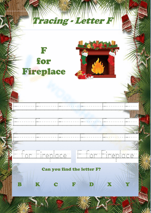  F is for Fireplace! Christmas Tracing Fun