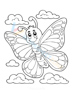 Cute Butterfly Coloring Page for Kids