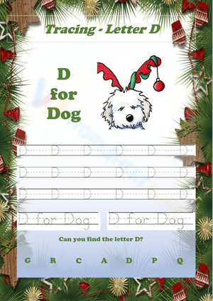 D is for Dog: Letter Learning Worksheet
