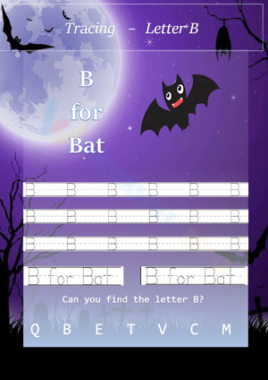 B is for Bat: A Spooky Letter Worksheet