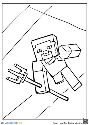 Minecraft hodling a trident