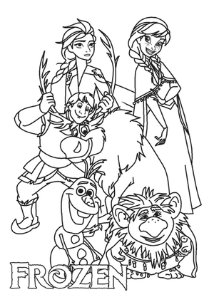 Frozen Coloring Page — Printable Kindergarten Worksheet