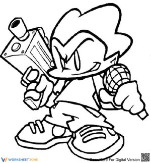 Cool Pico Friday Night Funkin' Coloring Page