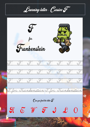 Writing Letter F in Cursive 
