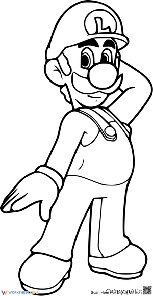 Funny Luigi Coloring Page | Essential K-5 Printable