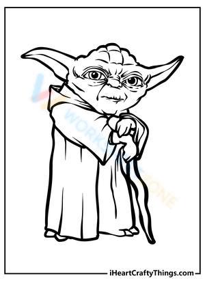Yoda from Star Wars Coloring Page