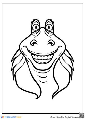 Jar Jar Binks from Star Wars Coloring Page