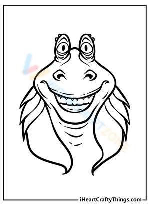 Jar Jar Binks from Star Wars Coloring Page