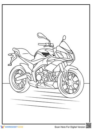 Impressive Motorcycle Coloring Page for Kids