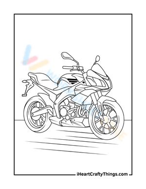 Impressive Motorcycle Coloring Page for Kids