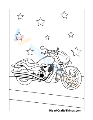 Magnificent Motorcycle Coloring Page