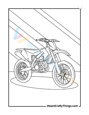 Excellent Motorcycle Coloring Page for Children