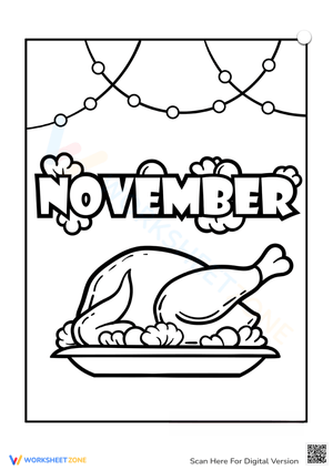 Thanksgiving-Themed November Coloring Page