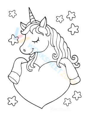 Cute unicorn with heart