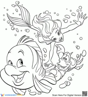 Princess Ariel playing with her friends
