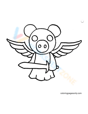 Golden Piggy Roblox Coloring Page