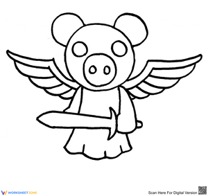 Golden Piggy Roblox Coloring Page