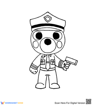 Officer Doggy Roblox Piggy Coloring Page