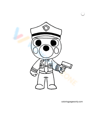 Officer Doggy Roblox Piggy Coloring Page