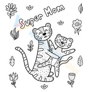 Super Mom Coloring Page
