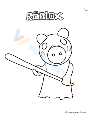 Memory Piggy Roblox Coloring Page