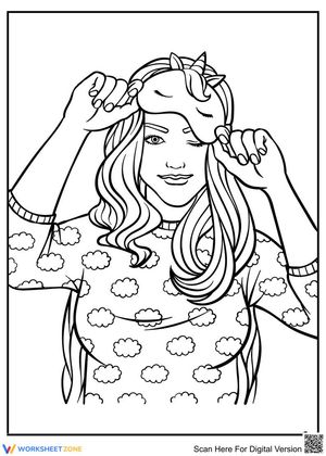 Cute Teen Girl Coloring Page