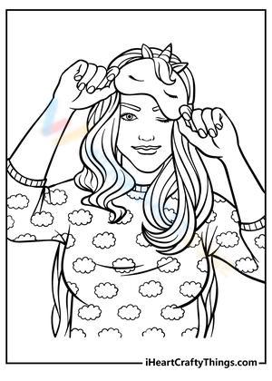 Cute Teen Girl Coloring Page