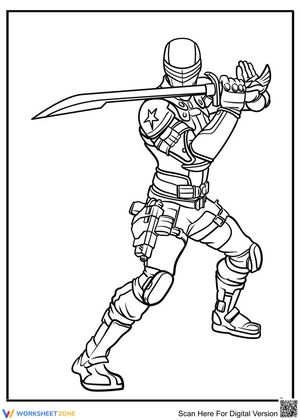 Snake Eyes GI Joe Action Hero Coloring Sheet