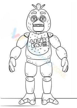 Five Nights at Freddy's Coloring Page: Chica