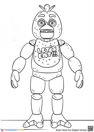 Five Nights at Freddy's Coloring Page: Chica