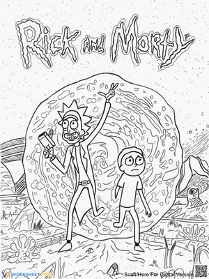 Rick and Morty - Portal Adventure Coloring Page
