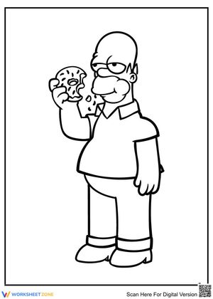 Homer Simpson eating donut