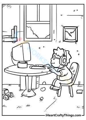 Boy Playing Computer Games: Activity Fun