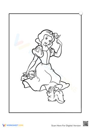 Fun Coloring Activity: Snow White and Animal Friends