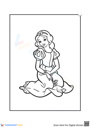 Coloring Page: Snow White in Elegant Dress 