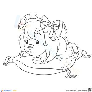 Girly Puppy Coloring Page | Essential Creative Activity