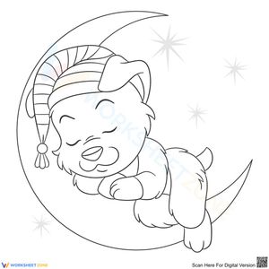 Sleeping Puppy Coloring Page | Essential Grade 5 Art