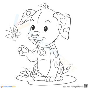 Joyful Puppy Coloring Page | Essential Grade 5+ Art