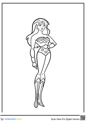 Dynamic Wonder Woman Coloring Page