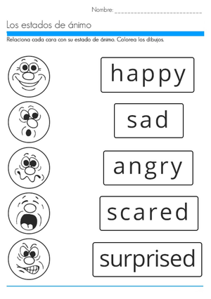 Match the Emotions Worksheet | Essential Kindergarten