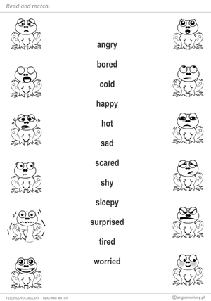 Match the Feeling Worksheet | Essential Kindergarten English