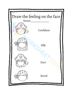 Emotions Worksheet: Draw the Feeling on the Face