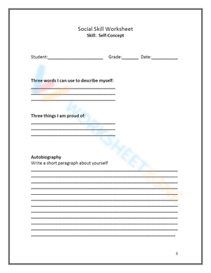 Exploring Self-Concept Worksheet