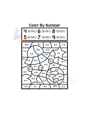 Subtraction Color by Number Worksheet